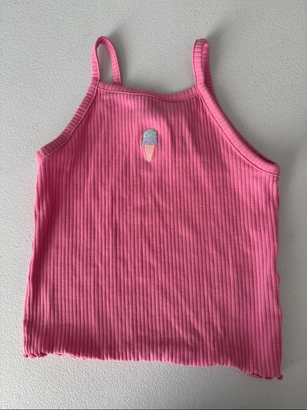 Pink Ice Cream Cone Ribbed Tank